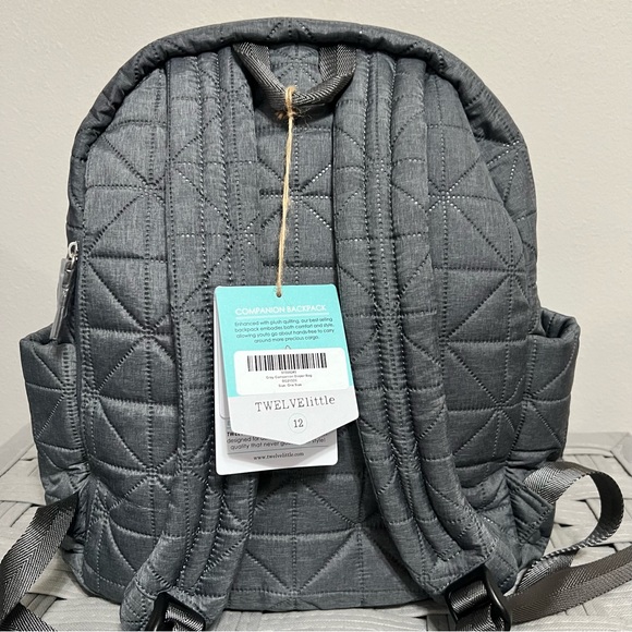 Sale!TWELVE little Quilted Gray Companion Diaper Bag Best-Selling Backpack Style